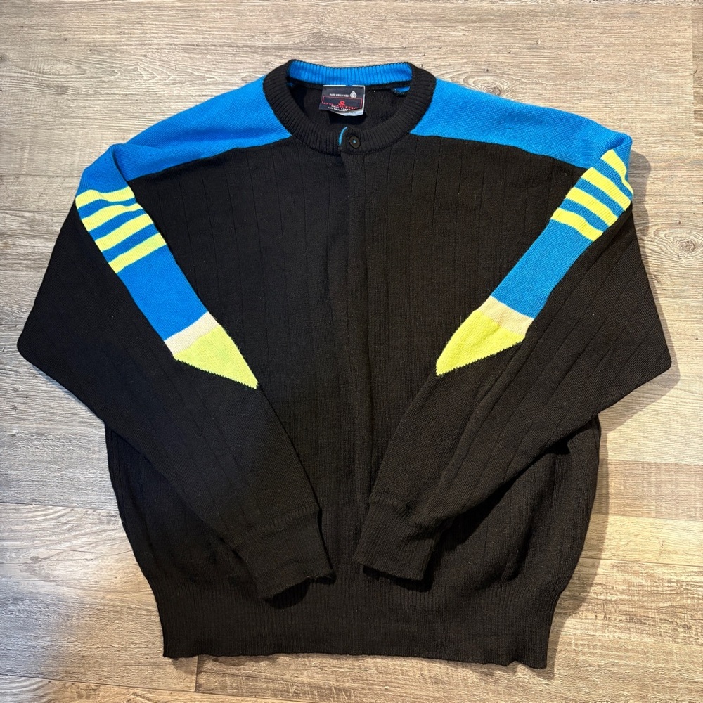 Vintage Demetre 100% Wool Black Sweater Men’s Large